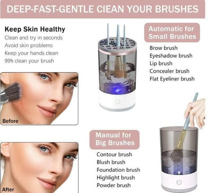 Make Up Brush Cleaner, USB Rechargeable Automatic Deep Cosmetic Cleaning Device