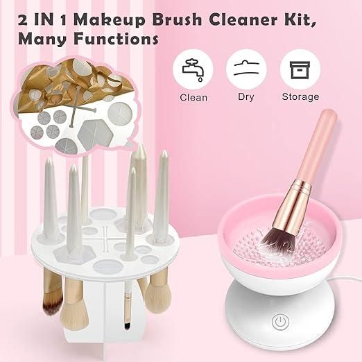 2 In 1 Wash & Dry Electric Makeup Brush Cleaner