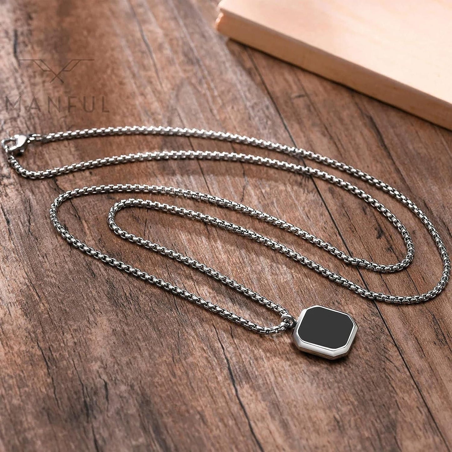 Pentagon Shape Silver Chain With Pendant