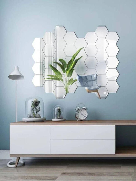 Mirror Stickers For Wall Pack Of 40 (10x12 cm)